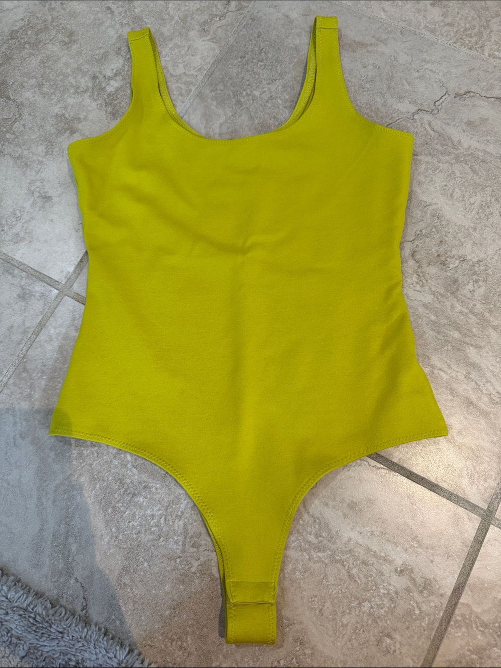 Shinestar Lime Green Scoop Neck Bodysuit